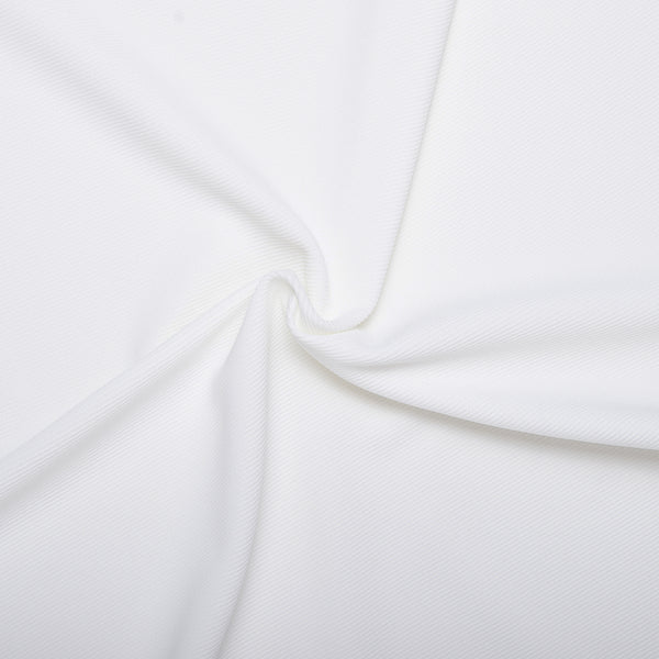 Novelty White Knit - Twill - White