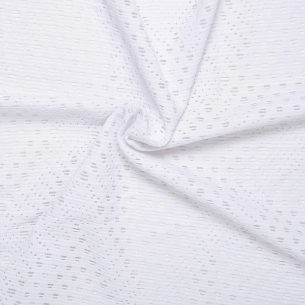 Novelty White Knit - Abstract mesh - White