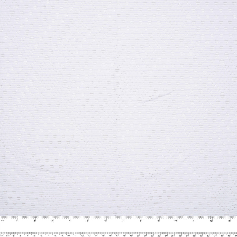 Tricot blanc fantaisie - Filet abstrait - Blanc