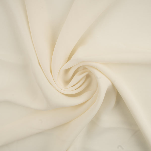Tissu de polyester uni fantaisie - Crème
