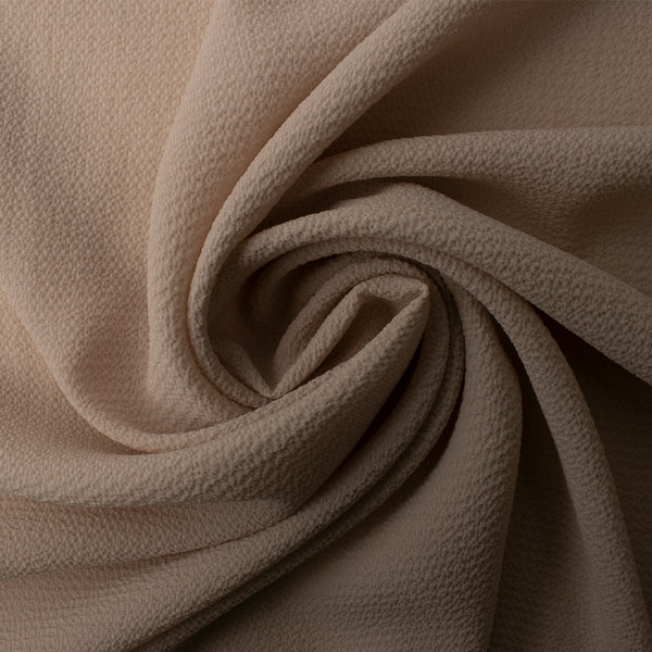 Tissu de polyester uni fantaisie - Crêpe - Beige