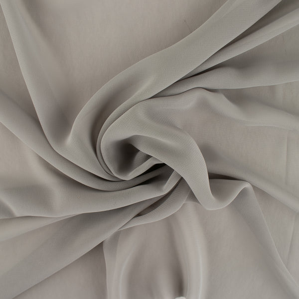 Tissu de polyester uni Fantaisie - Chiffon - Cendre