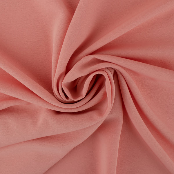Tissu de polyester uni Fantaisie- Crêpe - Corail moyen