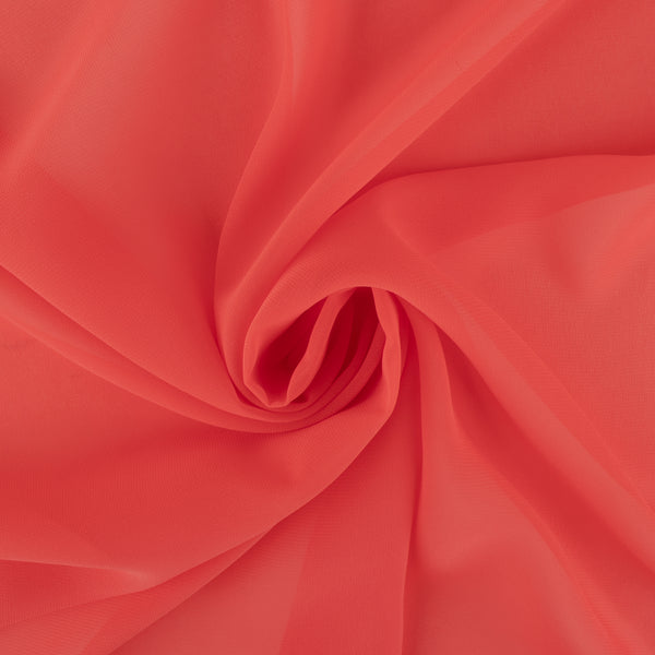 Tissu de polyester uni Fantaisie- Chiffon - Orange moyen