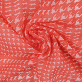 Tissu de polyester imprimé Fantaisie - Pied de poule - Orange
