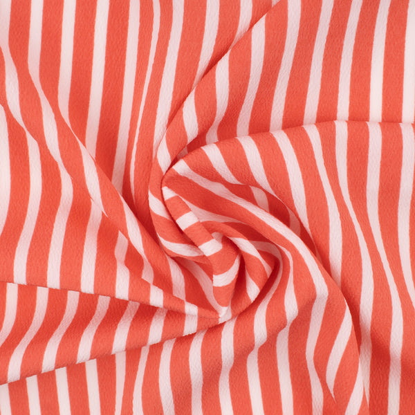Tissu de polyester imprimé Fantaisie - Rayures - Orange