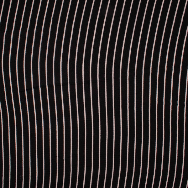 Novelty Polyester Print - Stripes - Black