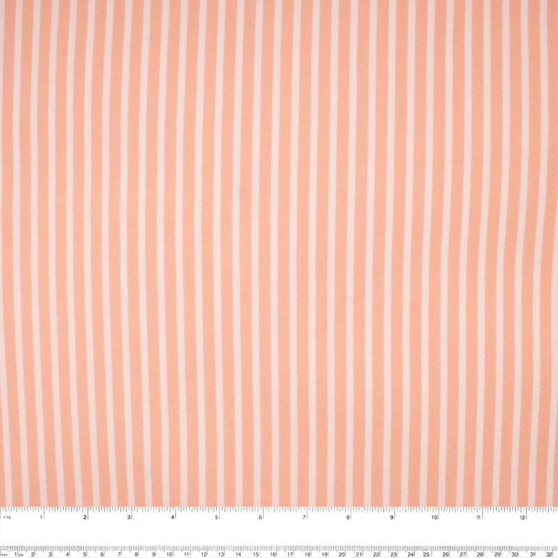 Novelty Polyester Print - Stripes - Peach