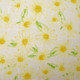 Tissu de polyester imprimé assorti - Marguerites - Jaune