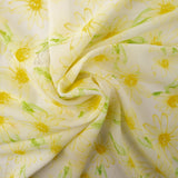 Tissu de polyester imprimé assorti - Marguerites - Jaune