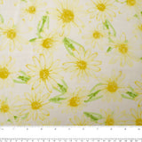 Tissu de polyester imprimé assorti - Marguerites - Jaune