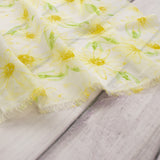 Tissu de polyester imprimé assorti - Marguerites - Jaune