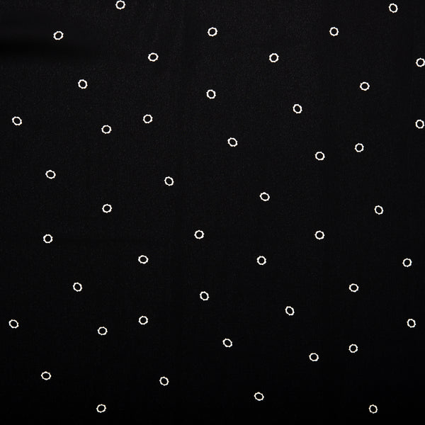 Assorted Polyester Print - Eyelet - Black / White