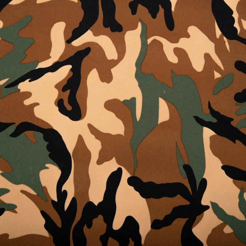 Tissu de polyester imprimé assorti - Camouflage - Brun