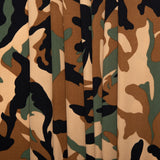 Tissu de polyester imprimé assorti - Camouflage - Brun