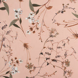 Novelty Polyester Print - Flower branch - Salmon