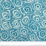 Tissu de polyester imprimé Fantaisie - Cercle abstrait - Bleu