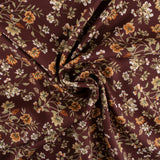 Tissu de polyester imprimé Fantaisie  - Branche de fleurs - Bourgogne