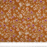 Tissu de polyester imprimé Fantaisie  - Branche de fleurs - Brun