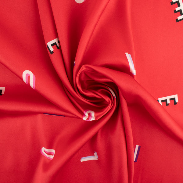 Tissu de polyester imprimé Fantaisie  - Love - Rouge