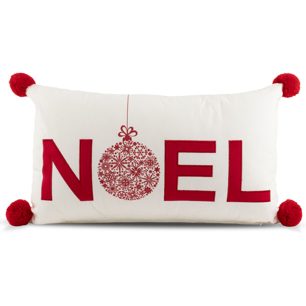Decorative cushion cover - Noel Ornament - White - 11 x 20''
