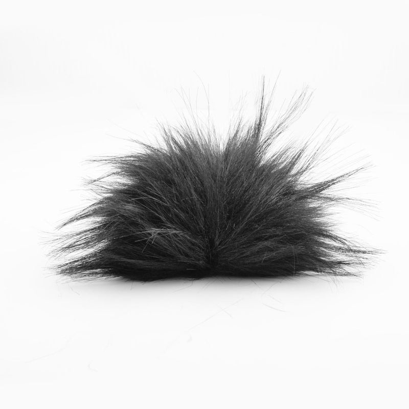 Faux Fur PomPom 10cm - Black