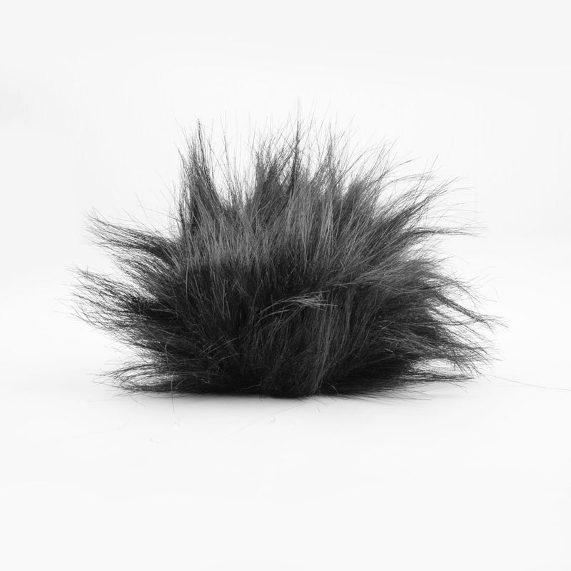 Faux Fur PomPom 12cm - Black