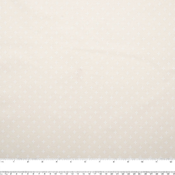 STACEY Printed Cotton - Cross - Ivory
