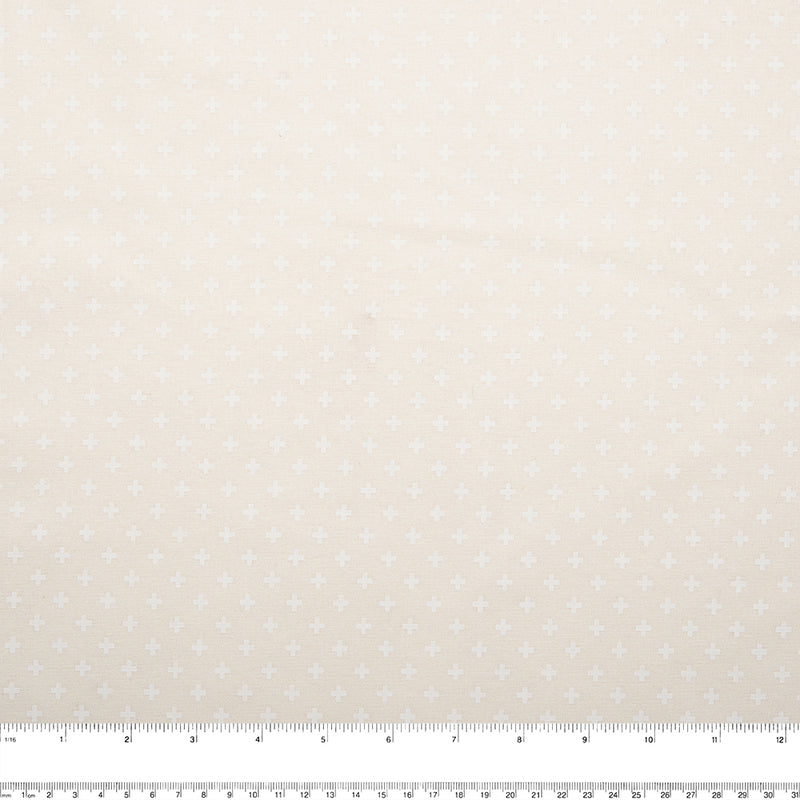 STACEY Printed Cotton - Cross - Ivory