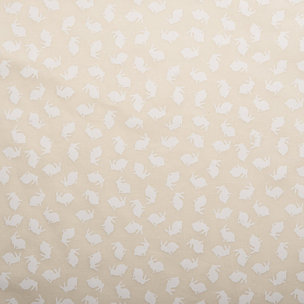 STACEY Printed Cotton - Rabbits - Beige