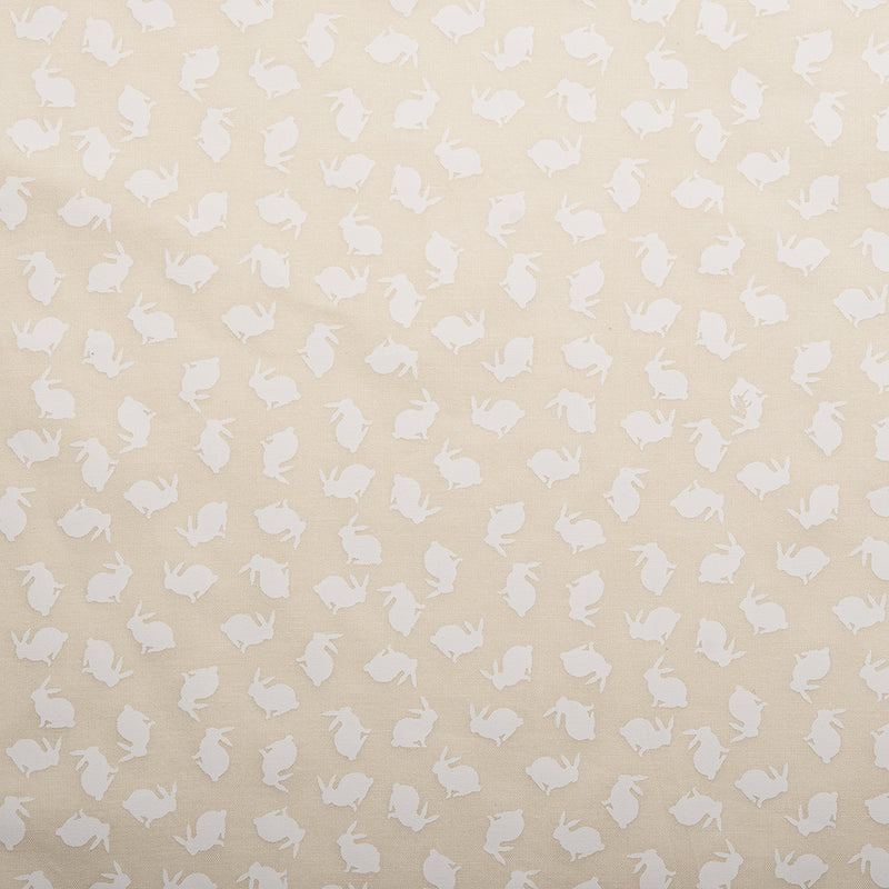 STACEY Printed Cotton - Rabbits - Beige