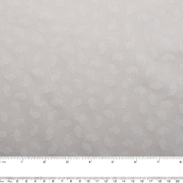 STACEY Printed Cotton - Rabbits - White