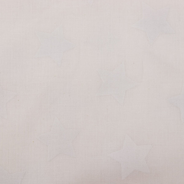 Coton imprimé Laque Stacey - Étoiles - Blanc