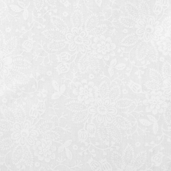 Coton imprimé Laque Stacey - Fleuris - Blanc