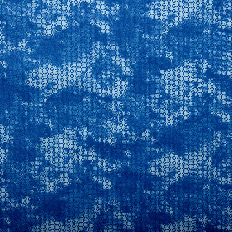Compléments Coton Imprimé - Marguerite marbre - Bleu
