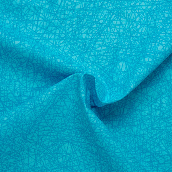 Compléments - Coton Imprimé - Traits - Turquoise