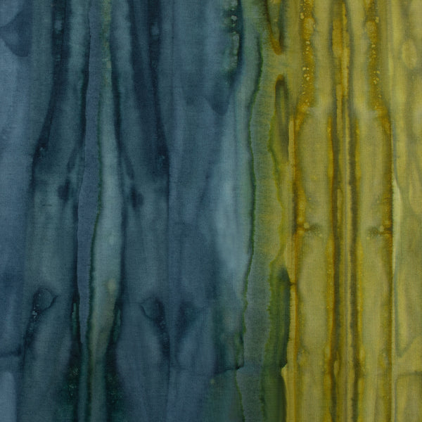 BALI batik - Stripes - Denim blue / Chartreuse