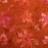 BALI batik - Leafs - Rust / Pink