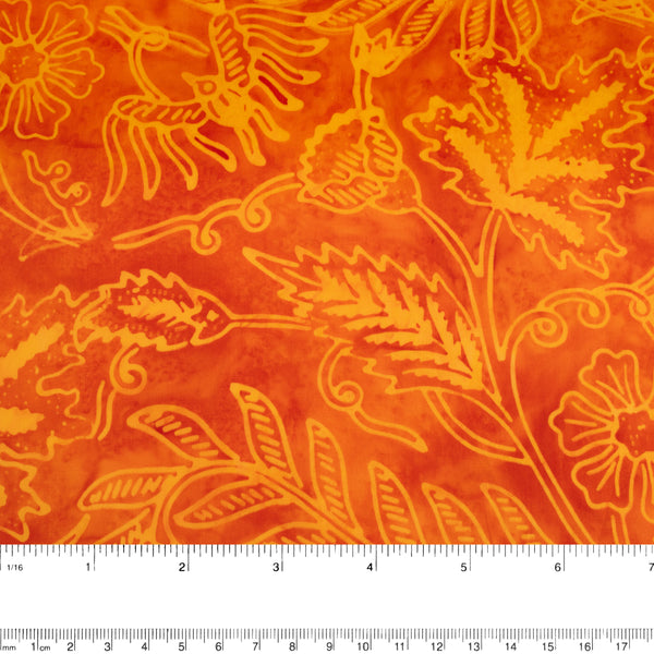 BALI batik - Florals - Orange / Yellow