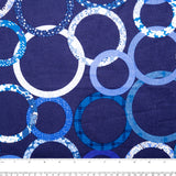 Wide Quilt Backing Print - Print cercles - Blue