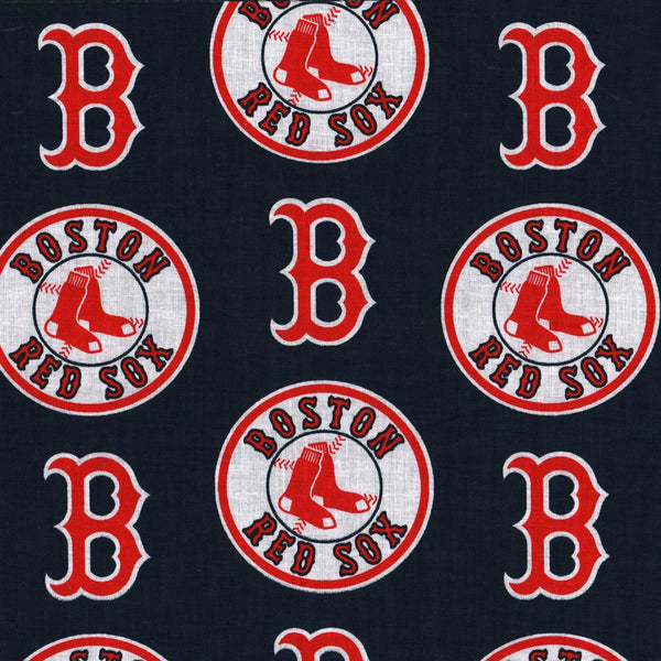 Boston RED SOX - Coton imprimé Baseball - Marine