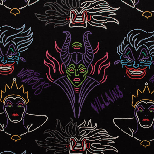 Licensed Cotton Print - Vilains - Black