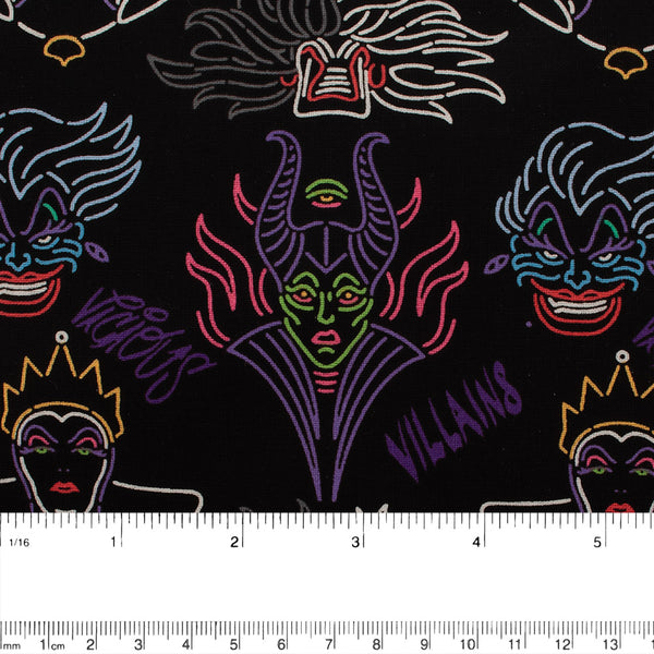 Licensed Cotton Print - Vilains - Black