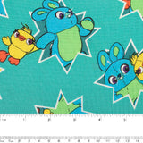 Licensed Cotton Print - Duck and bunny - Green
