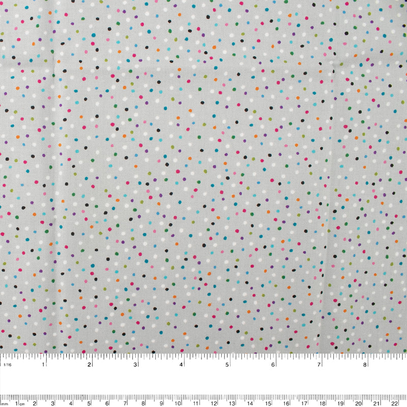 Licensed Cotton Print - The Ugly Dachshund - Dots - Grey