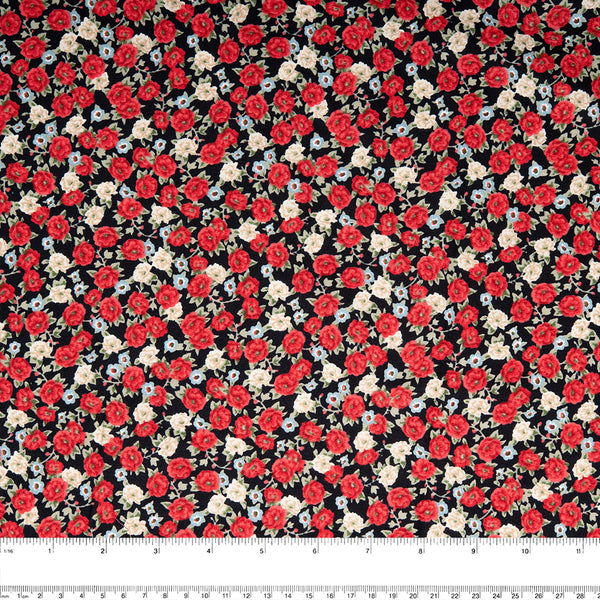 BLOOMFIELD CALICO'S Cotton Print - Roses - Black
