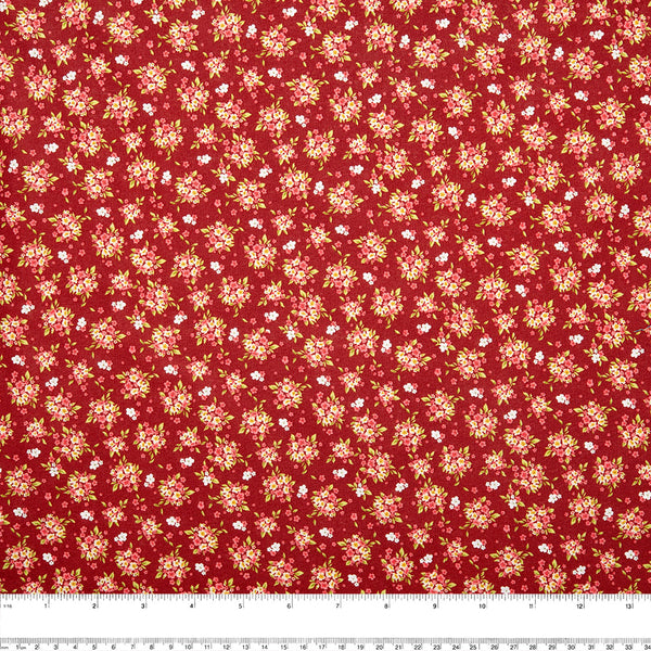 BLOOMFIELD CALICO'S - Coton imprimé - Bouquet - Rouge