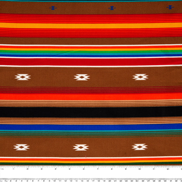 SPIRIT TRAIL Printed Cotton - Navajo stripe - Orange