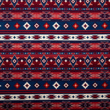 SPIRIT TRAIL Printed Cotton - Navajo stripe - Navy / Red