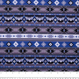 SPIRIT TRAIL - Coton imprimé - Rayure Navajo - Mauve / Bleu